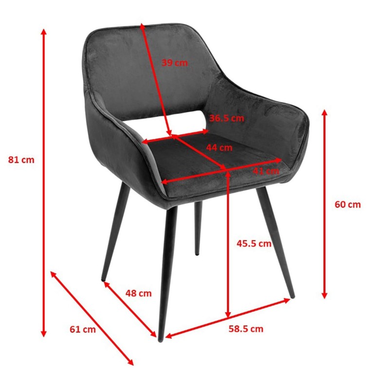 Set table and 4 chairs Francisco Glenn grey Kare Design
