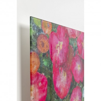 Tableau en verre Art Nouveau fleurs 120x120cm Kare Design