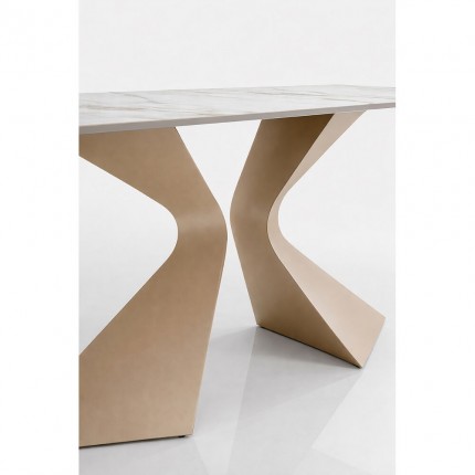 Console Gloria 140x45cm macchiato grès blanc Kare Design