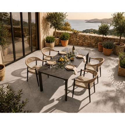 Table de jardin Bari 180x90cm noire Kare Design