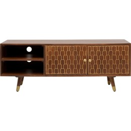 Meuble TV rétro bois et laiton - Muskat - Kare Design
