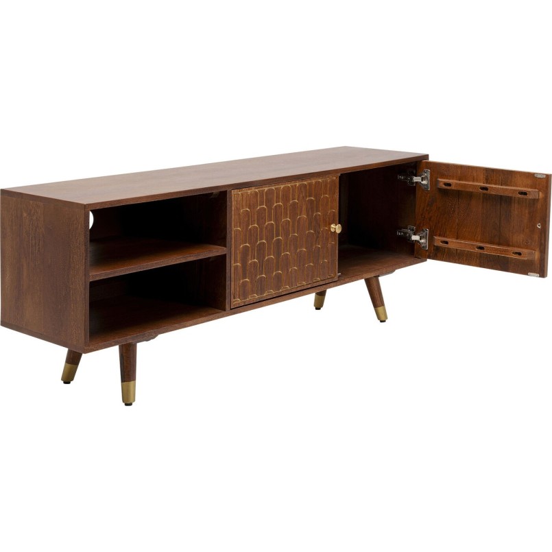 Meuble TV rétro bois et laiton - Muskat - Kare Design