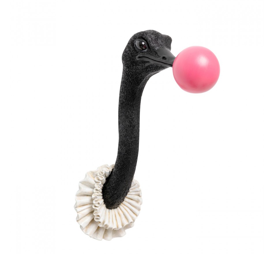 Déco murale autruche chewing-gum 41cm Kare Design