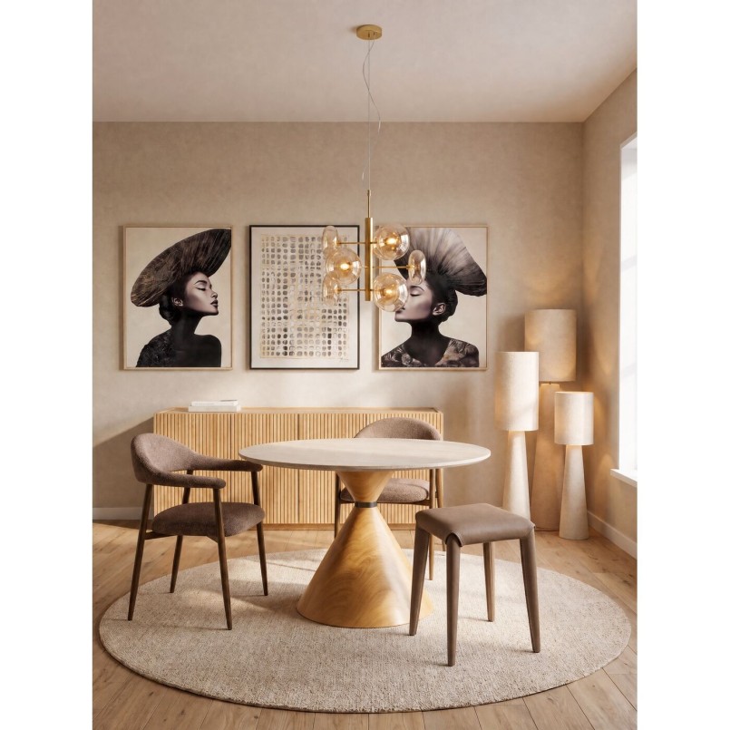 Tabouret en simili marron foncé - Monza - Kare Design