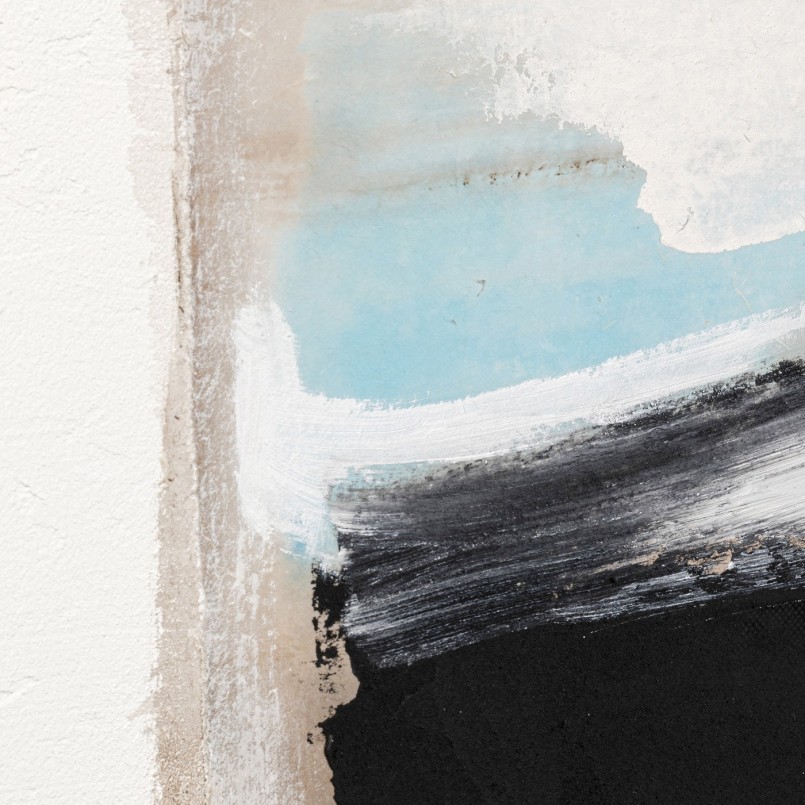 Beige and black abstract painting - Lontano - Kare Design