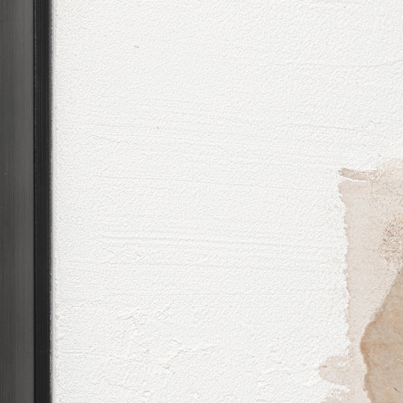 Tableau abstrait beige, bleu et noir - Lontano - Kare Design