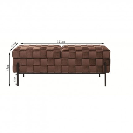 Banc-coffre Weave marron Kare Design