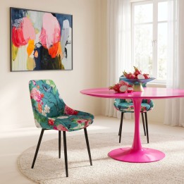 Chaise bleue à fleurs - East Side Flower Fever - Kare Design