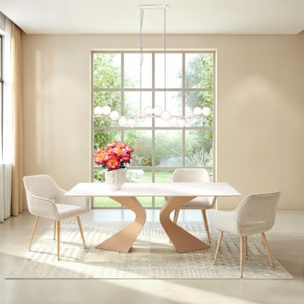 Table Gloria 200x100cm macchiato grès blanc Kare Design