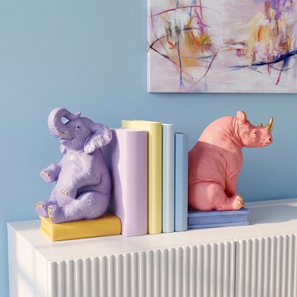 Serre-livres éléphant et rhinocéros set de 2 Kare Design