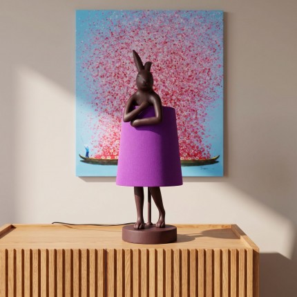 Table Lamp Animal rabbit 50cm bordeaux and purple Kare Design