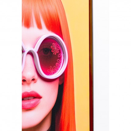 Tableau LED lunettes de soleil fleurs 50x70cm Kare Design