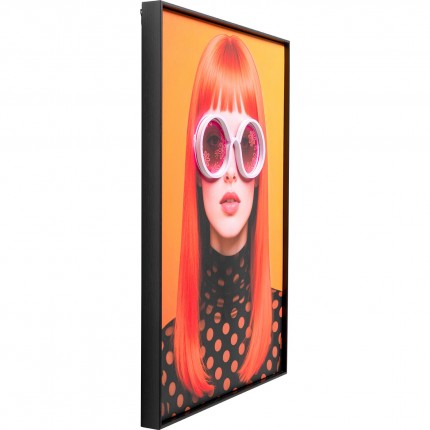Framed Picture LED sunglasses flowers 50x70cm Kare Design