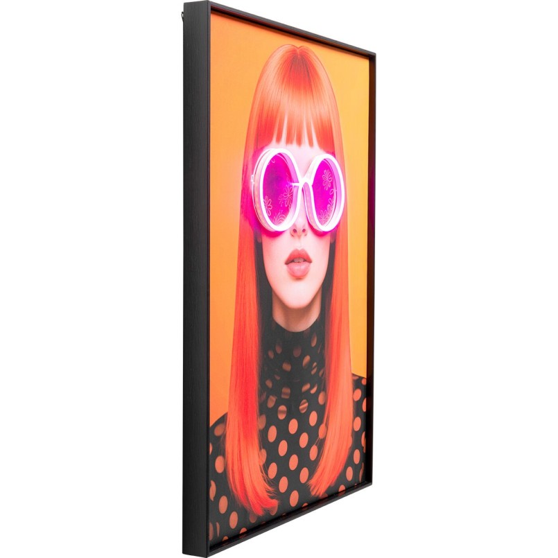 Framed Picture LED sunglasses flowers 50x70cm Kare Design