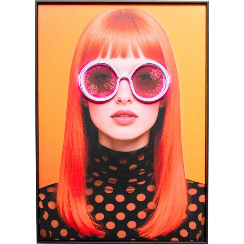 Tableau femme aux lunettes de soleil à fleurs - Kare Design