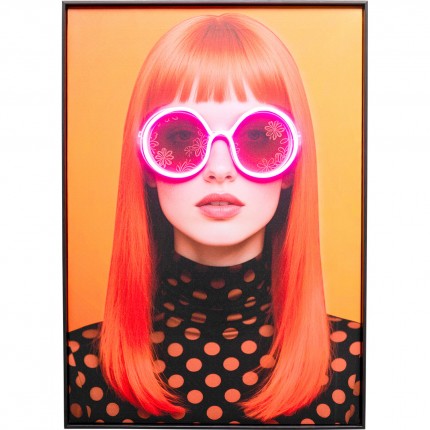 Framed Picture LED sunglasses flowers 50x70cm Kare Design