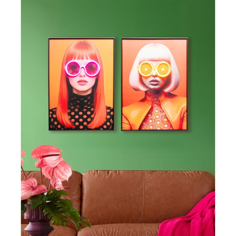 Tableau femme aux lunettes de soleil à fleurs - Kare Design