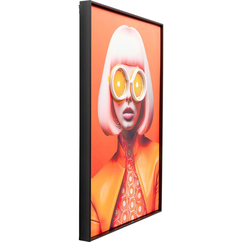 Framed Picture LED sunglasses oranges 50x70cm Kare Design