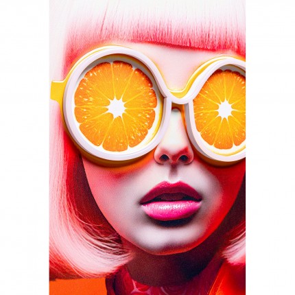 Framed Picture LED sunglasses oranges 50x70cm Kare Design