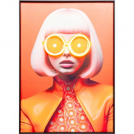 Framed Picture LED sunglasses oranges 50x70cm Kare Design
