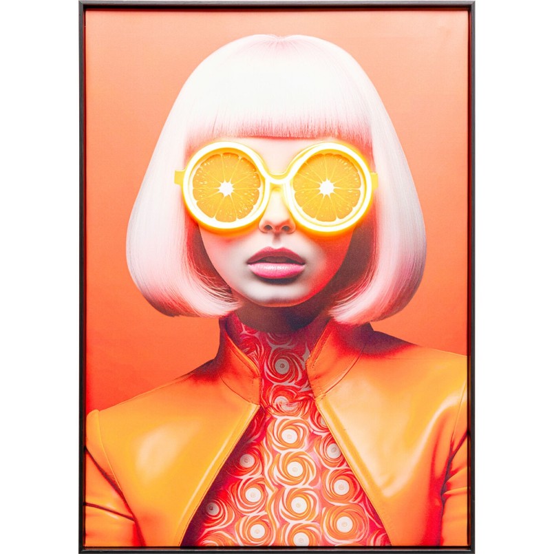 Framed Picture LED sunglasses oranges 50x70cm Kare Design