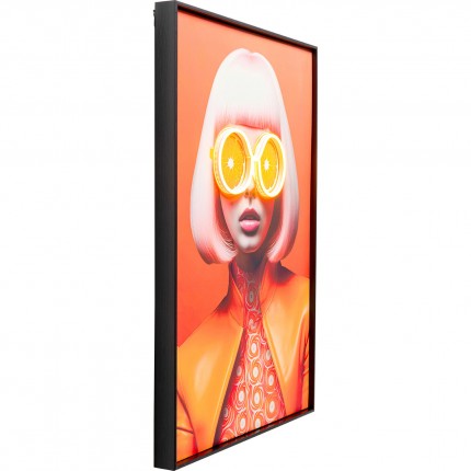 Tableau LED lunettes de soleil oranges 50x70cm Kare Design