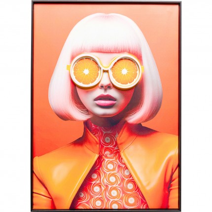 Framed Picture LED sunglasses oranges 50x70cm Kare Design