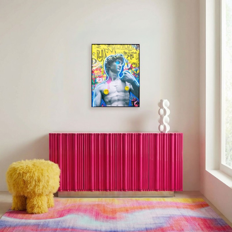 Framed Picture LED David graffiti 60x80cm Kare Design