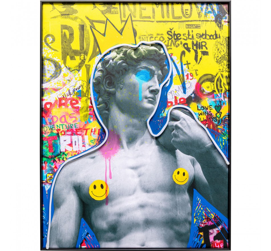 Tableau LED David graffiti 60x80cm Kare Design