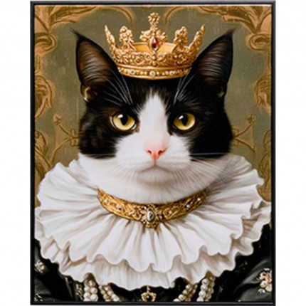 Tableau princesse chat noir 40x50cm Kare Design