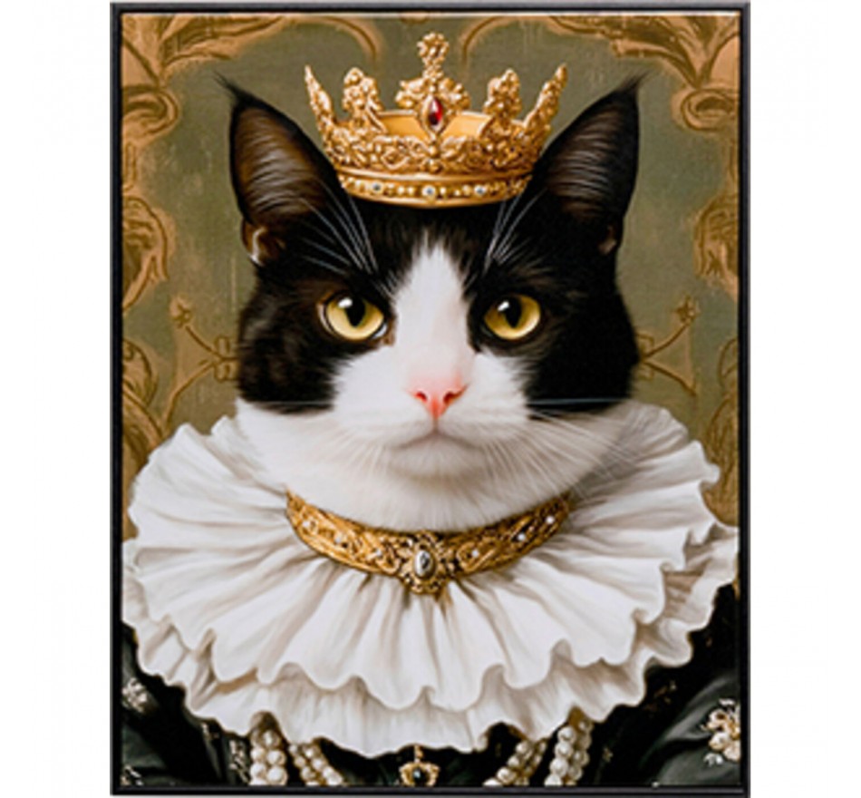 Tableau princesse chat noir 40x50cm Kare Design