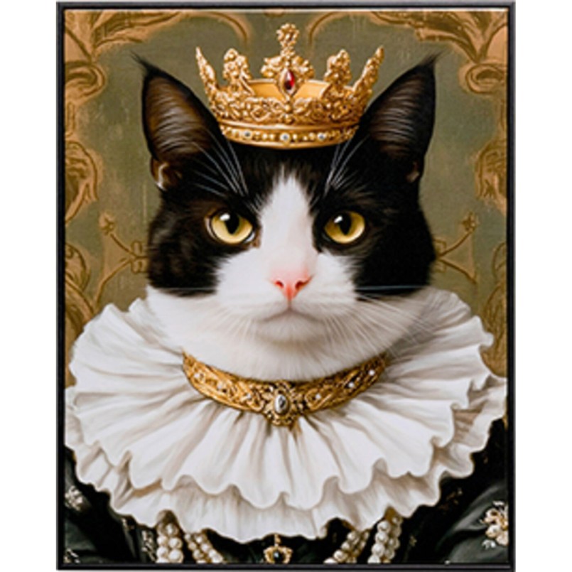 Canvas Picture princess cat black 40x50cm Kare Design