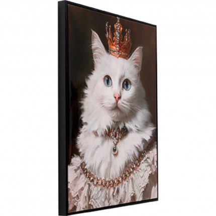 Tableau princesse chat blanc 40x50cm Kare Design