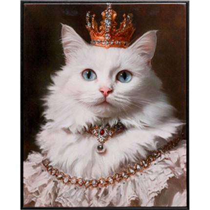 Tableau princesse chat blanc 40x50cm Kare Design