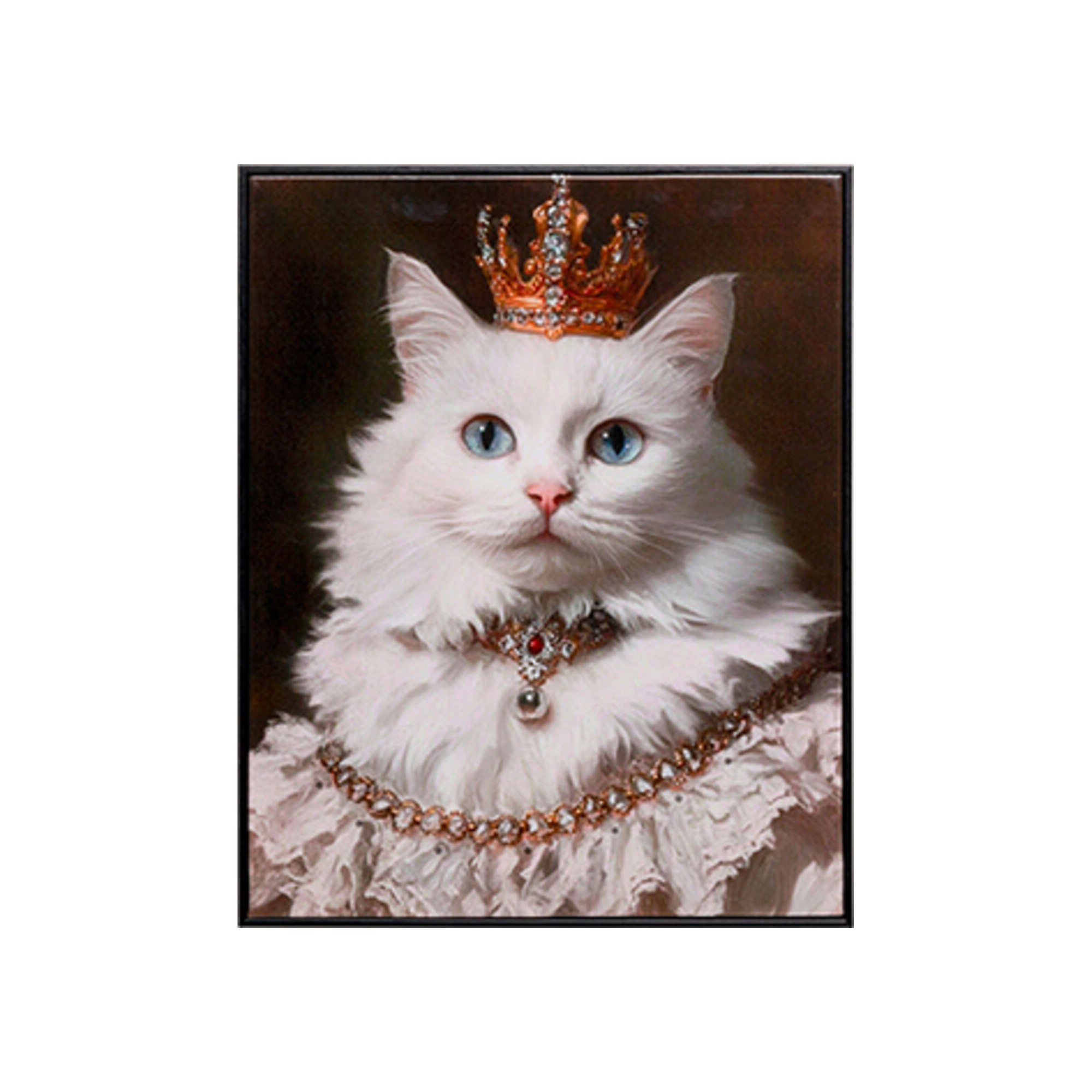 Tableau princesse chat blanc 40x50cm Kare Design
