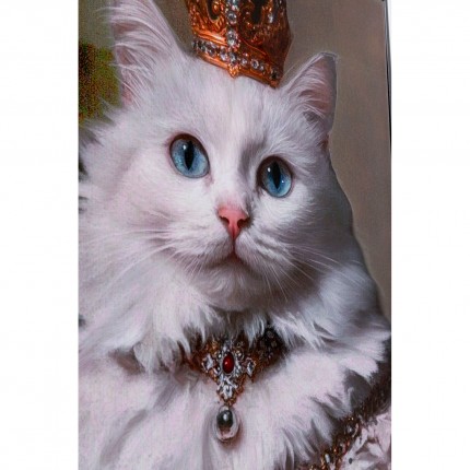 Tableau princesse chat blanc 40x50cm Kare Design