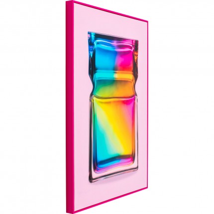 Tableau flacon arc-en-ciel 50x70cm rose Kare Design