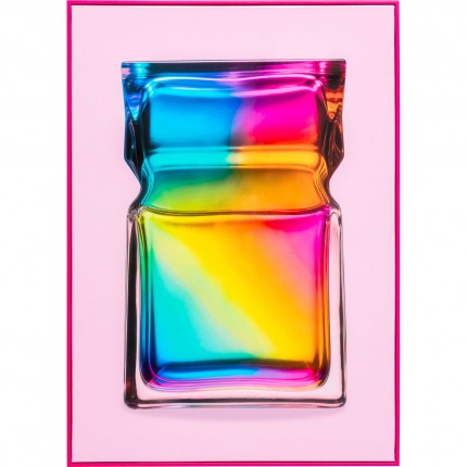 Framed Picture rainbow bottle 50x70cm pink Kare Design