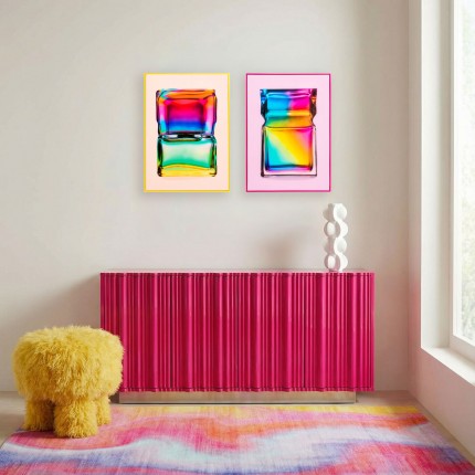 Tableau flacon arc-en-ciel 50x70cm jaune Kare Design
