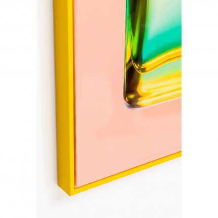 Tableau flacon arc-en-ciel 50x70cm jaune Kare Design
