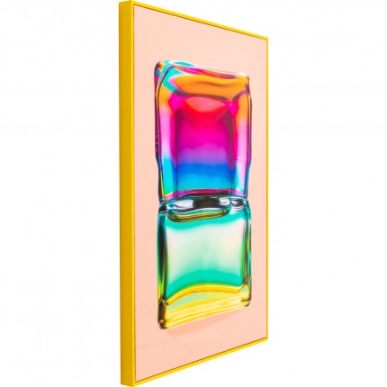 Tableau flacon arc-en-ciel 50x70cm jaune Kare Design