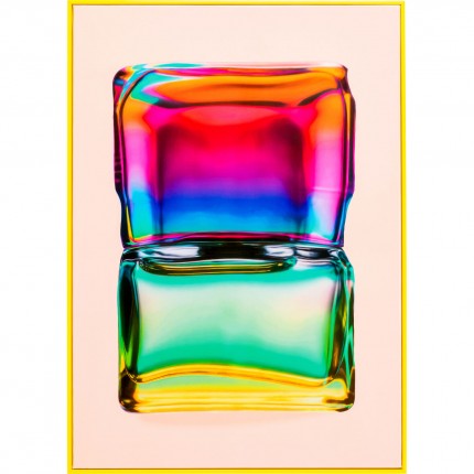 Tableau flacon arc-en-ciel 50x70cm jaune Kare Design