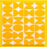 Tableau carré rétro pop jaune - Perline - Kare Design