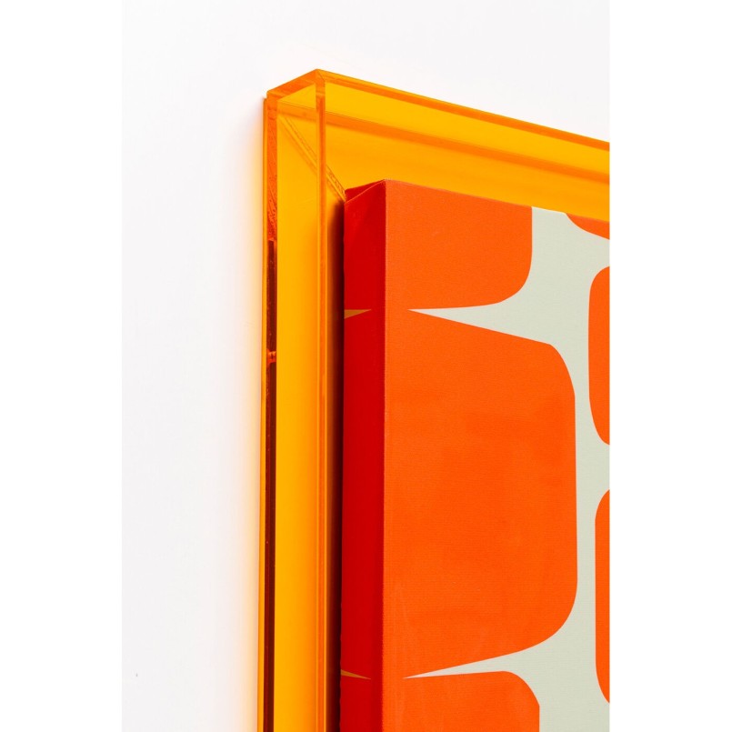 Tableau carré rétro pop orange - Square Chain - Kare Design