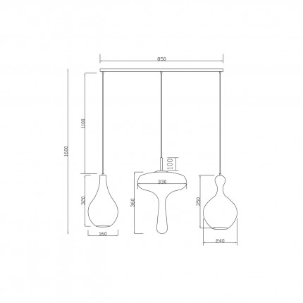 Pendant Lamp Goccia 100cm Kare Design