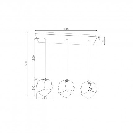 Pendant Lamp Aura 110cm smoke Kare Design