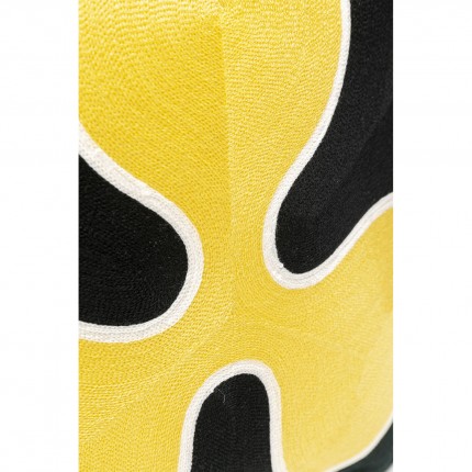 Cushion Icon flower black and yellow Kare Design