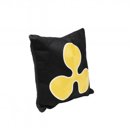 Coussin Icon fleur noir et jaune Kare Design