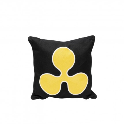 Cushion Icon flower black and yellow Kare Design
