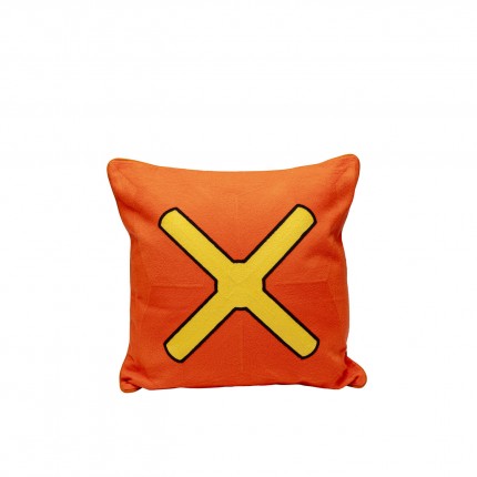 Coussin Icon croix orange et jaune Kare Design